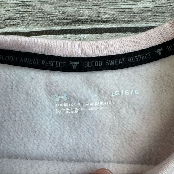 Under Armour Womens Charged Pullover Sweatshirt Pink Maroon L LG Large Tie Waist - Picture 5 of 13